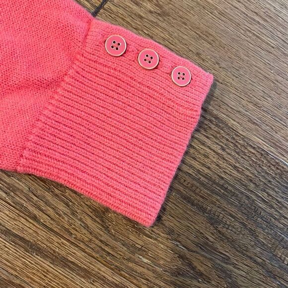 Talbots pink cableknit turtleneck button cuff sweater sml - Picture 5 of 8
